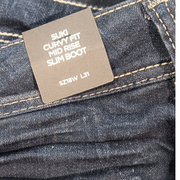 Silver Jeans Suki Curvy Mid Rise Slim Boot Dark Wash Women’s Jeans 18W/31 NWT - Picture 5 of 7